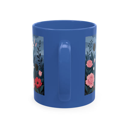 🌹🖤 The Lady Of The Midnight Rose Garden Ceramic Mug – Art Deco Floral Elegance