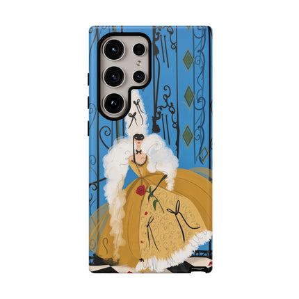 🎭🌹 The Lady At The Masquerade Gates Phone Case – Art Deco Fashion Illustration