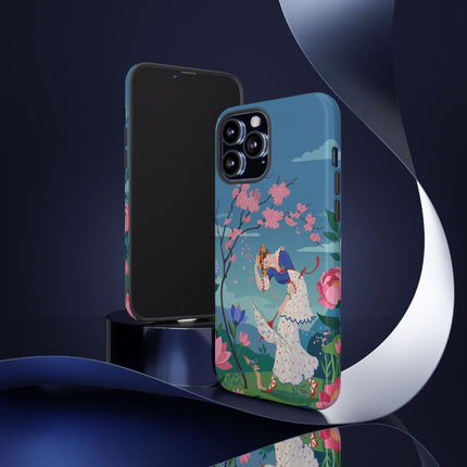 🌸☂️ The Lady Of The Falling Blossoms Phone Case – Art Deco Garden Whimsy