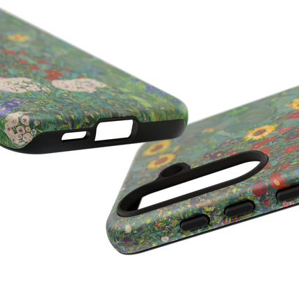 Farm Garden with Sunflowers by Gustav Klimt Phone Cases