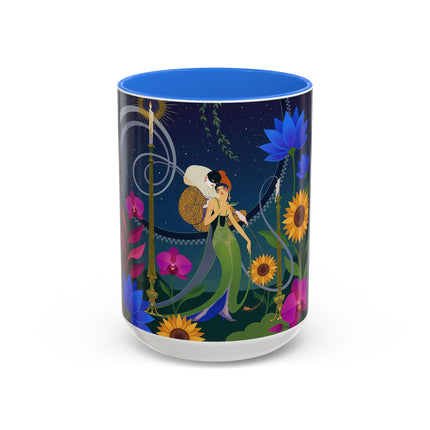 The Lady Of The Starlit Candles Colorful Mugs – Art Deco Theatrical Romance
