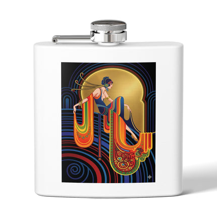 Art Deco Muse Flask – Golden Radiance & Elegant Poise