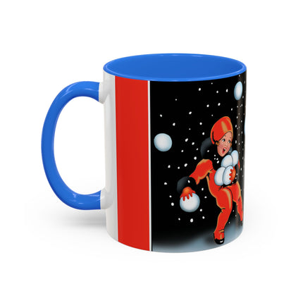 A Festive Snowball Toss Colorful Mugs (11oz, 15oz)