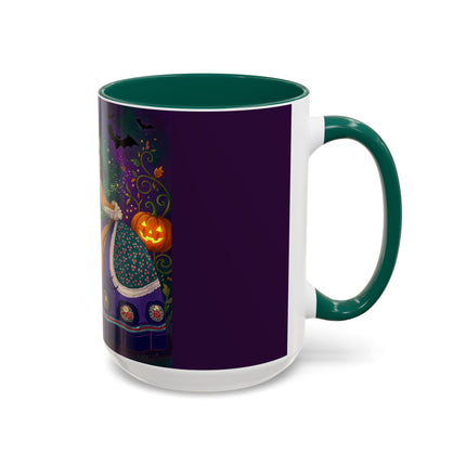 🎭🎃 The Masquerade Beneath The Pumpkin Lantern Colorful Mug – Theatrical Halloween Charm