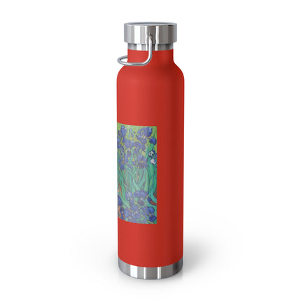 Irises by Vincent Van Gogh Copper Vacuum Insulated Bottle, 22oz