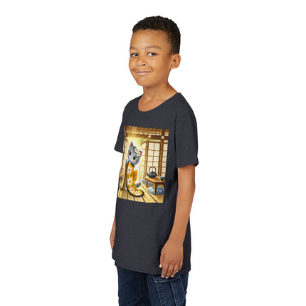 Playful Kitten in the Tea Room Youth Short Sleeve Tee