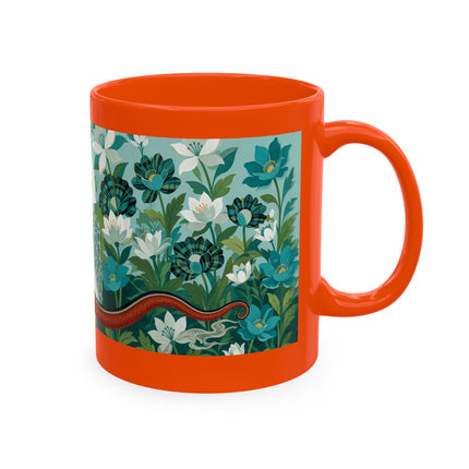 🐉🌿 The Lady & The Garden Dragon Ceramic Mug – Art Deco Botanical Whimsy