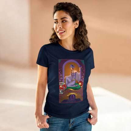 February & Amethyst (from the Gem Series) by Sofia Chiostri Women's Midweight Cotton Tee
