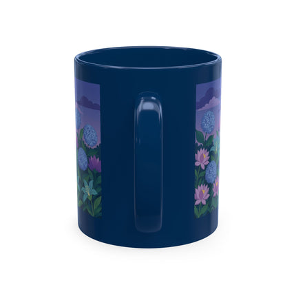 🧶☂️ The Lady Of The Garden Knitting Circle Ceramic Mug – Art Deco Floral Whimsy
