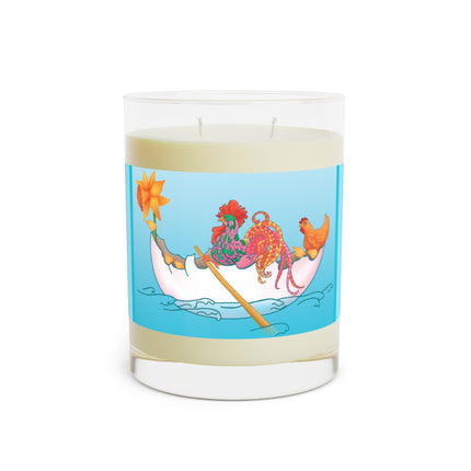 A Rooster's Seafaring Adventure Scented Candle - Full Glass, 11oz