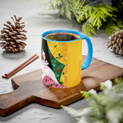💌🎄 The Christmas Letter Of Holly House Colorful Mug – Whimsical Art Deco Holiday Charm