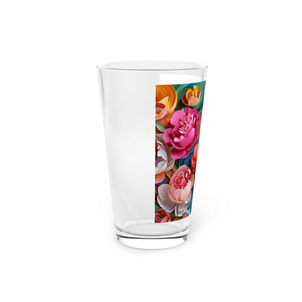 Peonies in Full Bloom Glass, 16oz