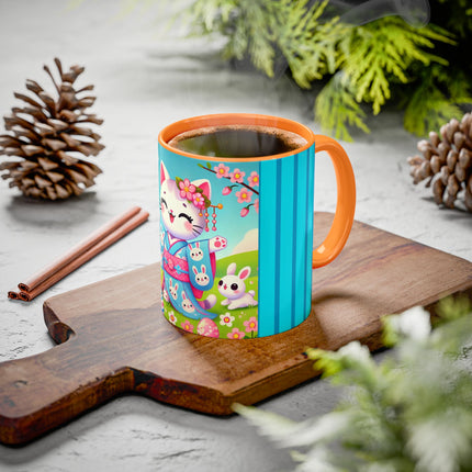 Springtime Kitten’s Easter Joy Colorful Mugs (11oz, 15oz)