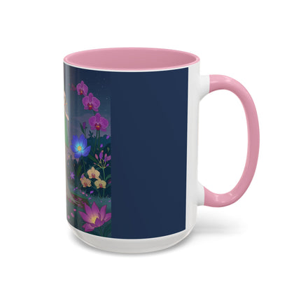 Moonlit Incense Ceremony Colorful Mugs – Art Deco Meditation Garden