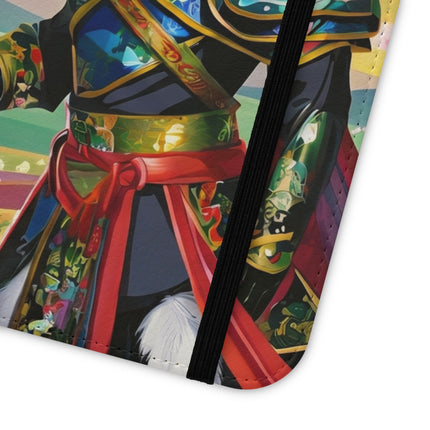 🐕⚔️ Cyberpunk Samurai Dog Flip Case – Futuristic Honor & Kitsune Spirit