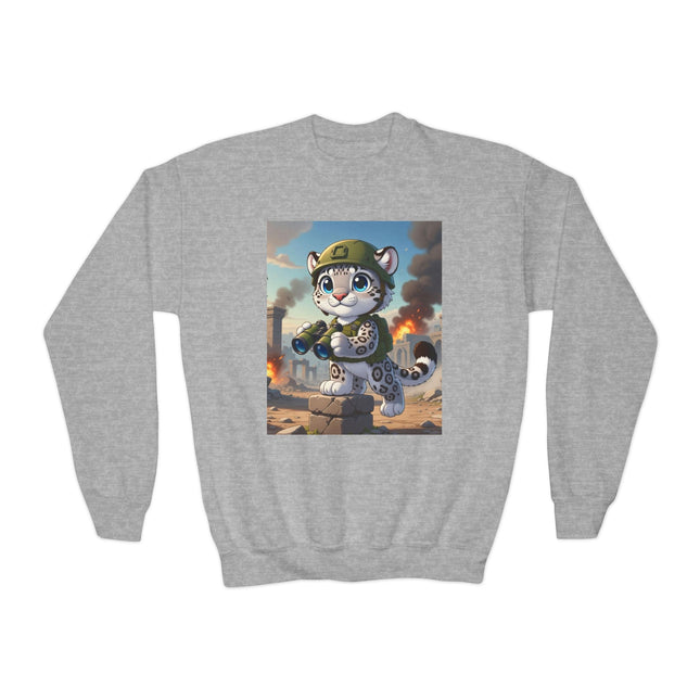 Snow Leopard Lookout Youth Crewneck Sweatshirt – Courage, Curiosity & High-Altitude Adventure