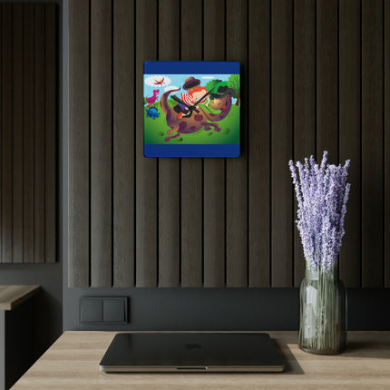 Rip-Roaring Fun Acrylic Wall Clock, Round and Square
