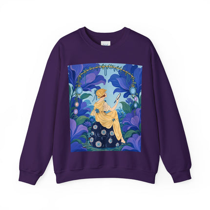🪞🌺 The Enchanted Garden Mirror Crewneck Sweatshirt – Art Deco Fashion Whimsy