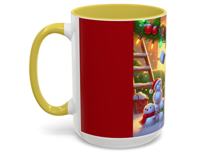 Naughty or Nice Kitten Christmas Colorful Mugs (11oz, 15oz)