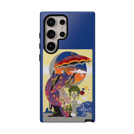 Parasol Sunset Geisha Phone Case – Elegant Twilight Grace