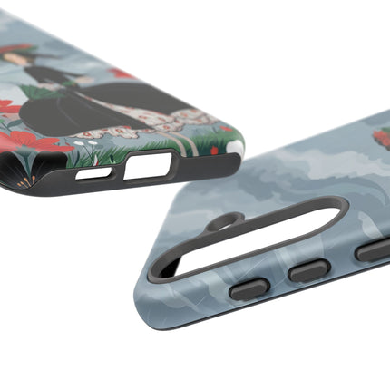 🌧️🌺 The Stormy Flower Walk Phone Case – Art Deco Floral Fashion