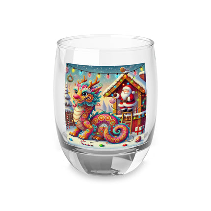 Playful Dragon's Christmas Whiskey Glass