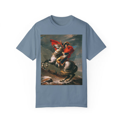 Napoleon Crossing the Alps by Jacques-Louis David Unisex Garment-Dyed T-shirt