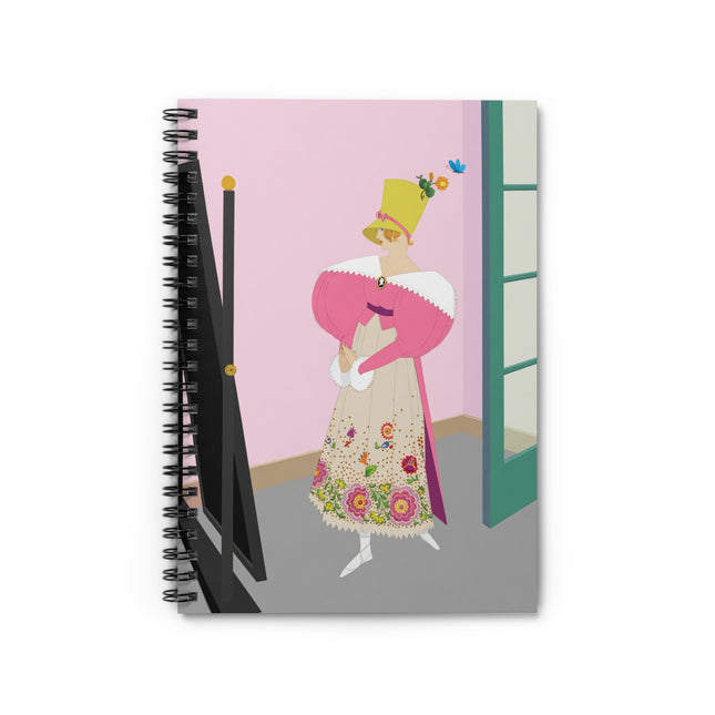 The Yellow Hat Spiral Notebook – 1920s Vogue Whimsy & Playful Elegance