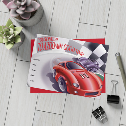 Race to the Celebration! Party Invitation! Bundles of 10, 30, 50 Pieces Available (envelopes included)