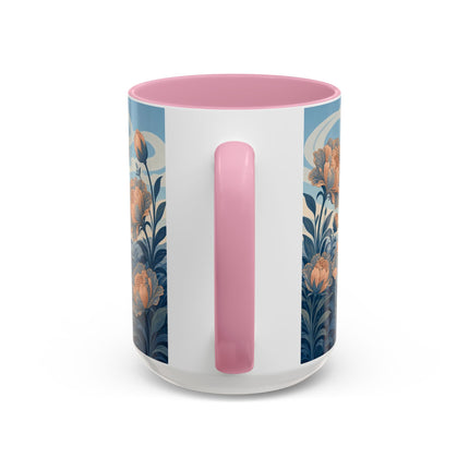 ☔🌸 The Grand Floral Journey Colorful Mug – Art Deco Travel Elegance