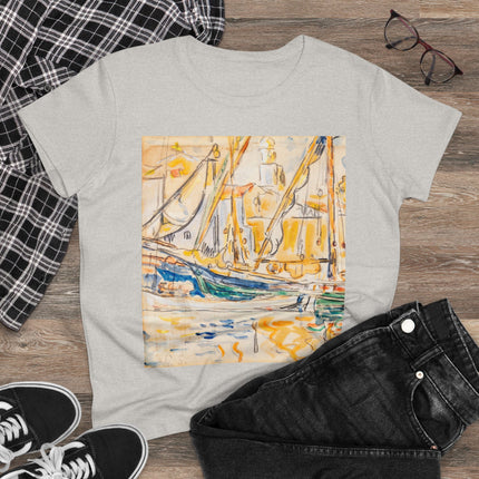 Saint-Tropez by Paul Signac Women's Midweight Cotton Tee