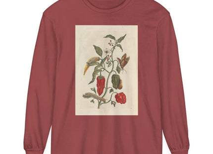 Botanical Pl.15 by Maria Sibylla Merian Garment-dyed Long Sleeve T-Shirt