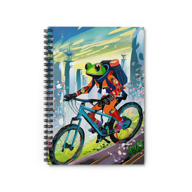 Cyberpunk Frog Spiral Notebook - Ruled Line