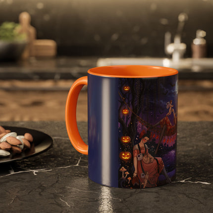 🌙🎃 Moonlit Mischief In The Pumpkin Grove Colorful Mug – Whimsical Halloween Fantasy