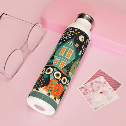 Night of the Trick-or-Treating Owlets Slim Water Bottle