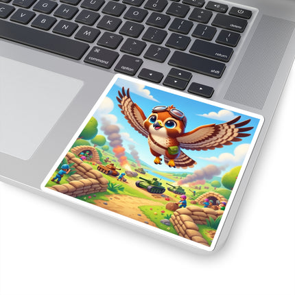 🦅✈️ The Red-Tailed Hawk in Battle Kiss-Cut Sticker – Flight, Courage & High-Flying Adventure