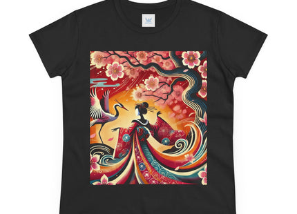 Fairy and Stork Beneath the Cherry Blossoms Cotton Tee