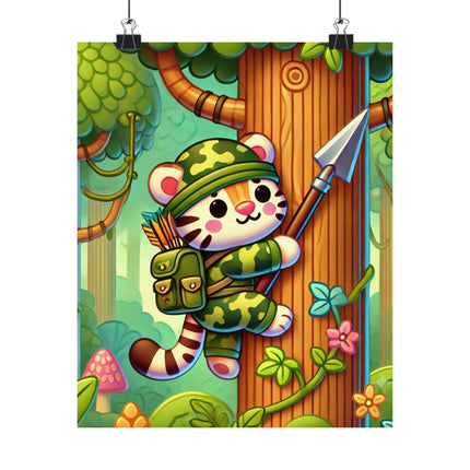 🐅🌿 Stealthy Stripes Matte Vertical Poster – Jungle Adventure & Fearless Spirit