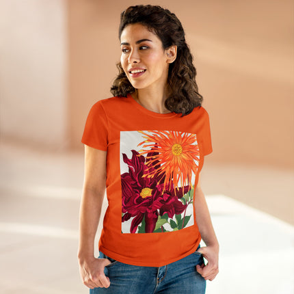 Dahlia Flower by Tanigami Kônan Women's Midweight Cotton Tee