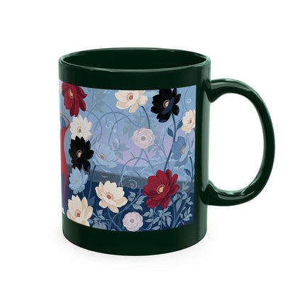 💌🌺 The Lady Of The Scattered Love Letters Ceramic Mug – Art Deco Romantic Elegance