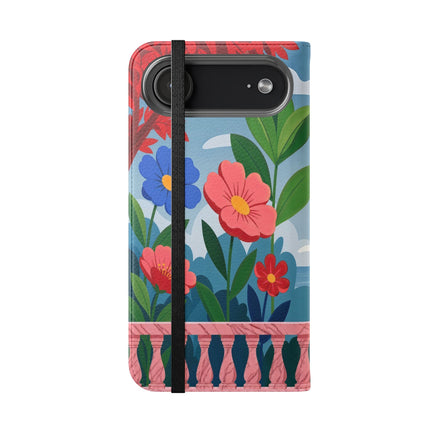 🌺🎭 The Grand Garden Courtship Flip Case – Art Deco Floral Romance