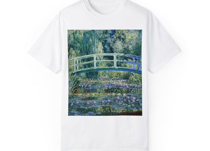 Water Lilies and Japanese Bridge by Claude Monet Unisex Garment-Dyed T-shirt