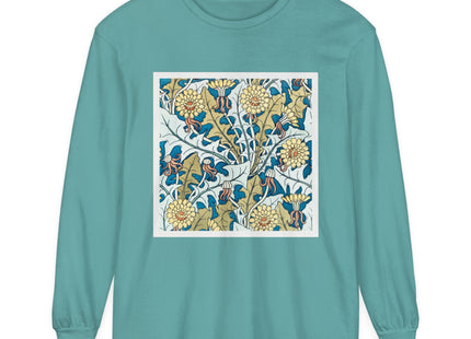 Art Nouveau Dandelion Flower Garment-dyed Long Sleeve T-Shirt