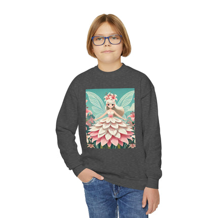 Lily Fairy in Bloom Youth Crewneck Sweatshirt – Grace, Renewal & Gentle Magic