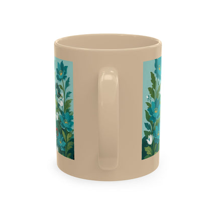 🐉🌿 The Lady & The Garden Dragon Ceramic Mug – Art Deco Botanical Whimsy