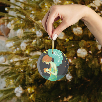 Twilight Angel Glass Ornament