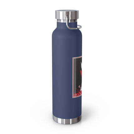 The Enchanting White Terrier with a Red Bow Copper Vacuum Insulated Bottle, 22 oz