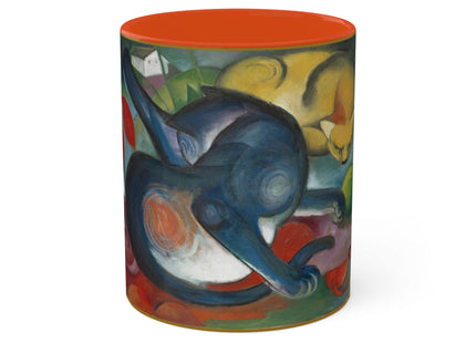 Two Cats, Blue and Yellow by Franz Marc Colorful Mugs, 11oz