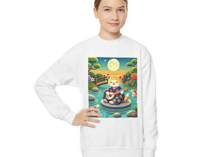 Melodic Kitten by the Koi Pond Youth Crewneck Sweatshirt
