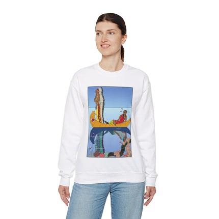 Le long du Missouri (Indian couple on the Missouri River) by George Barbier Heavy Blend™ Crewneck Sweatshirt